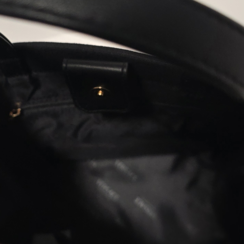 Versace Tote Bag Black Metallic Gold Handbag With Dust Bag - NEW - Picture 12 of 15